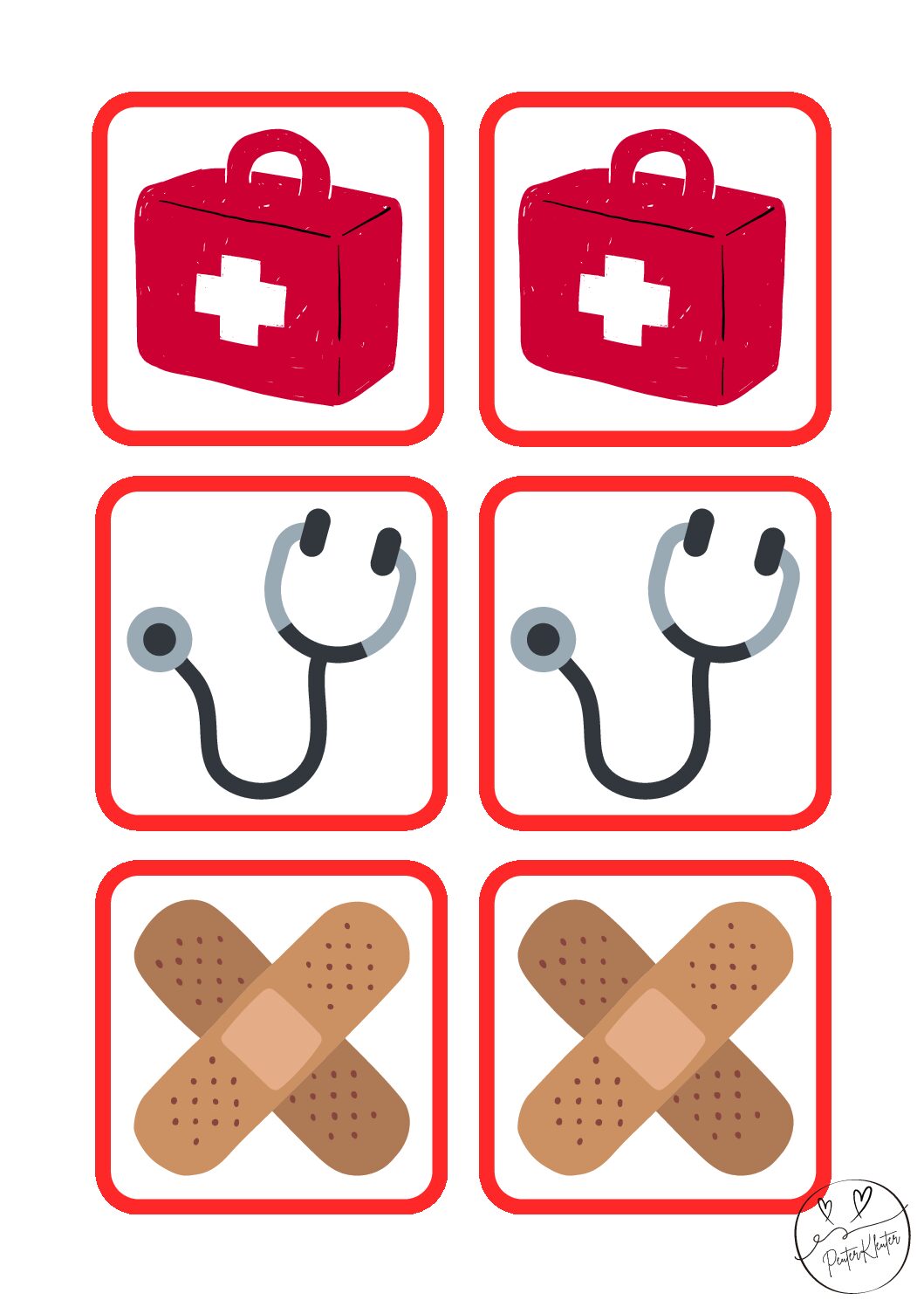 ziek/gezond plaatjes memorie