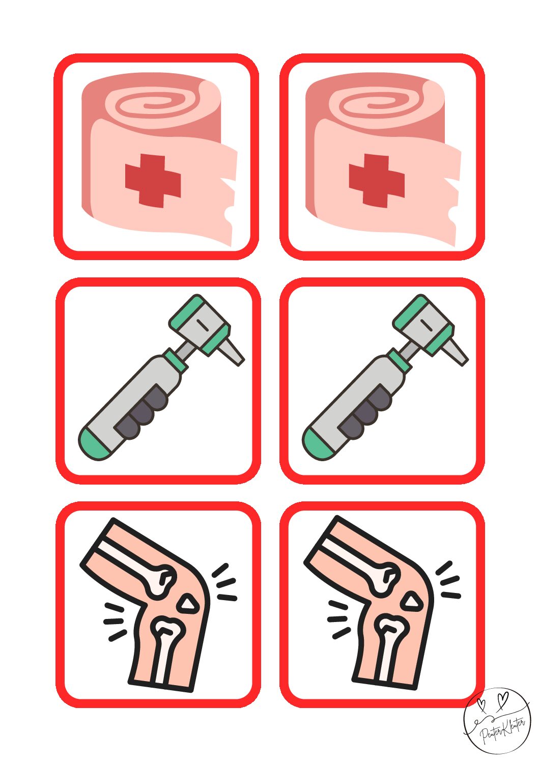 ziek/gezond plaatjes memorie