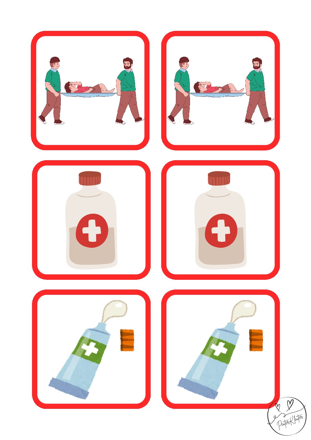 ziek/gezond plaatjes memorie