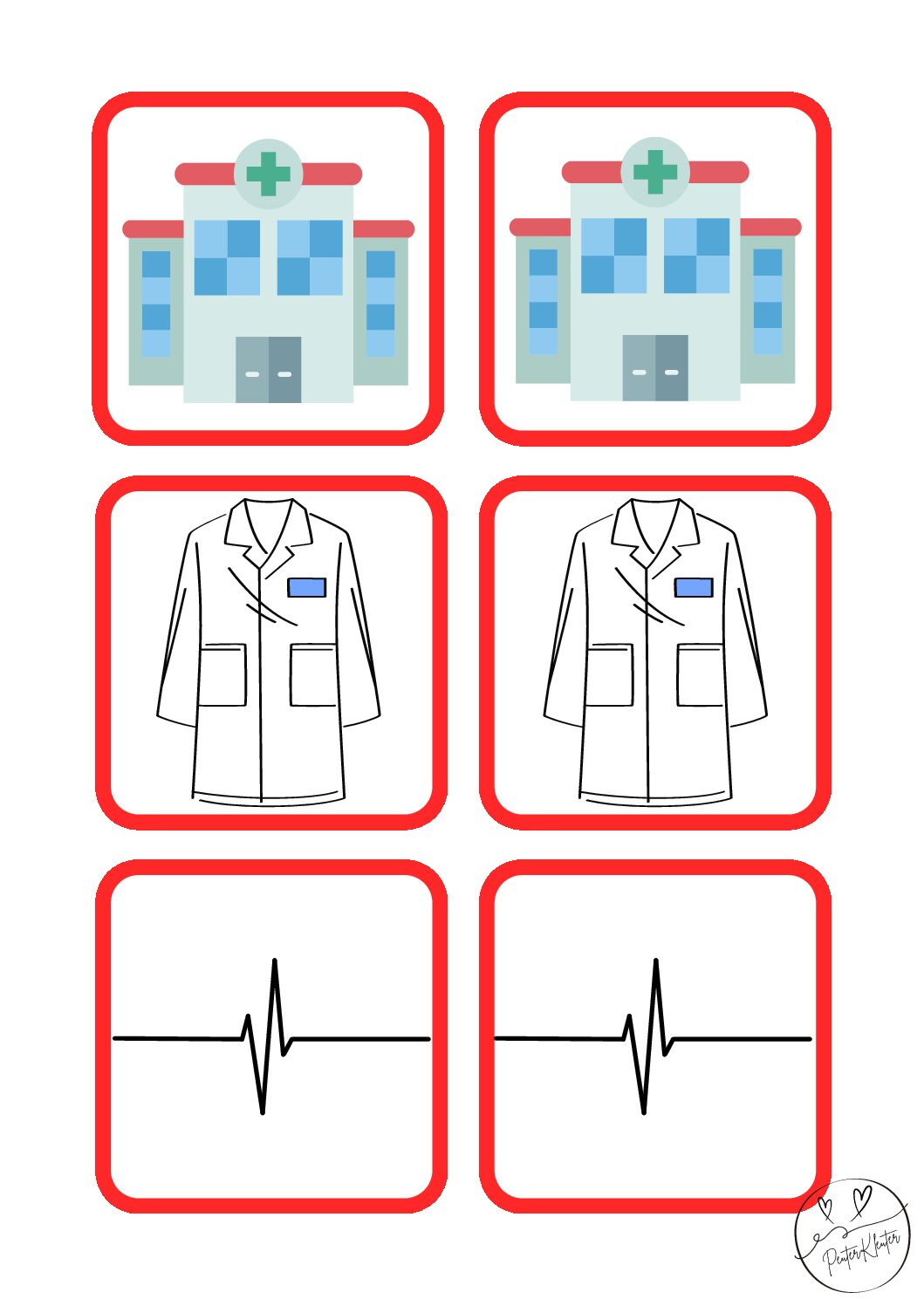ziek/gezond plaatjes memorie